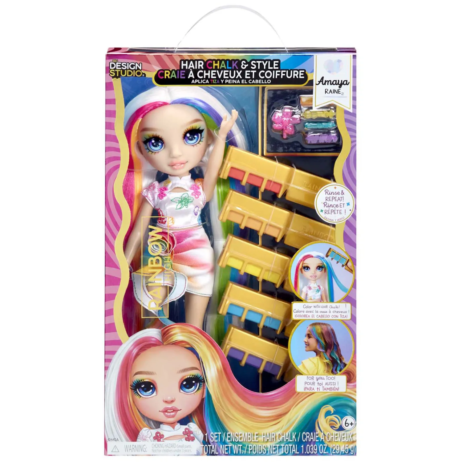 Rainbow High Modepop met Haarkrijt - Amaya Regenboog-MGA Entertainment New