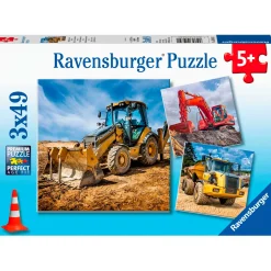 Ravensburger Bouwmachines aan het Werk Puzzel, 3x49st. Best