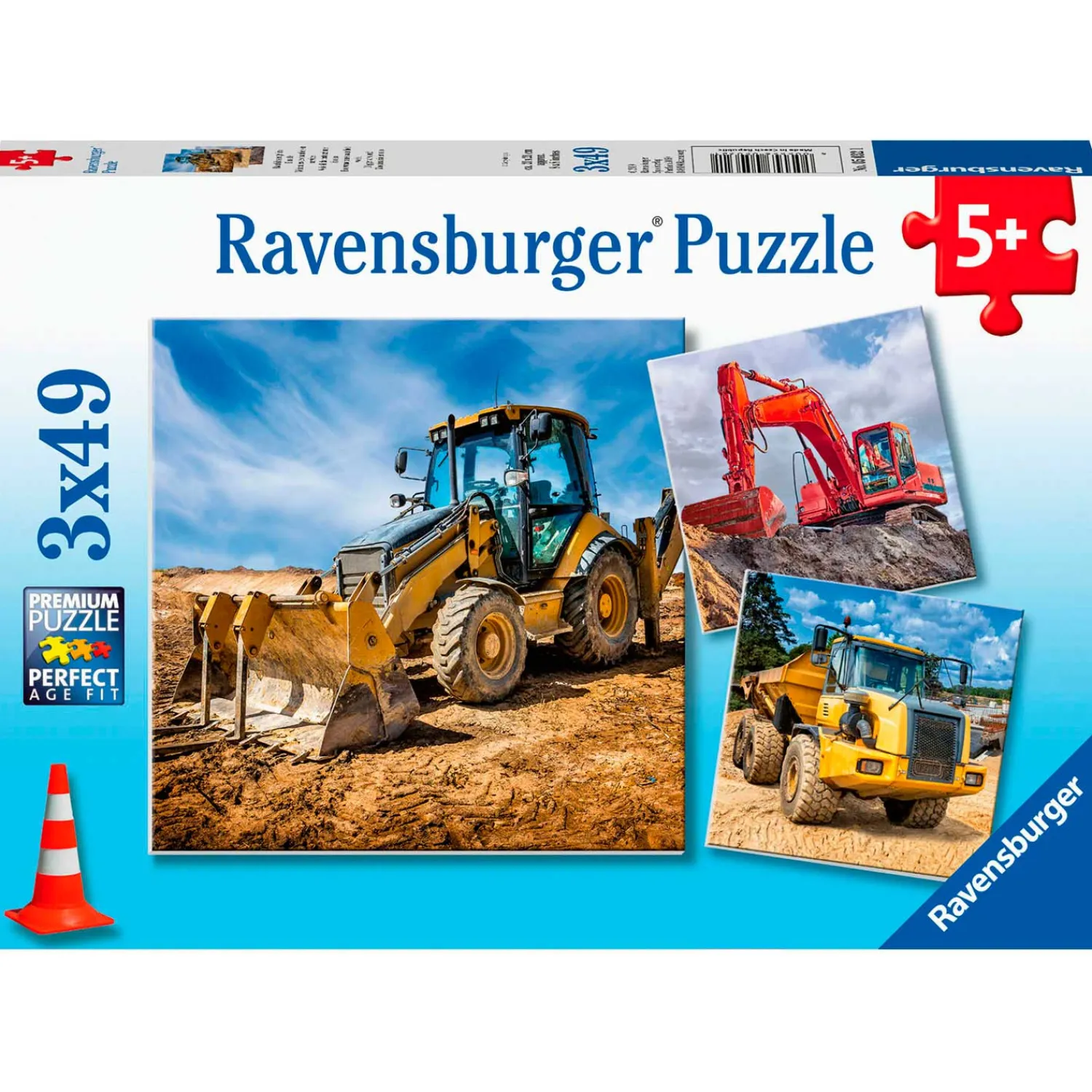 Ravensburger Bouwmachines aan het Werk Puzzel, 3x49st. Best
