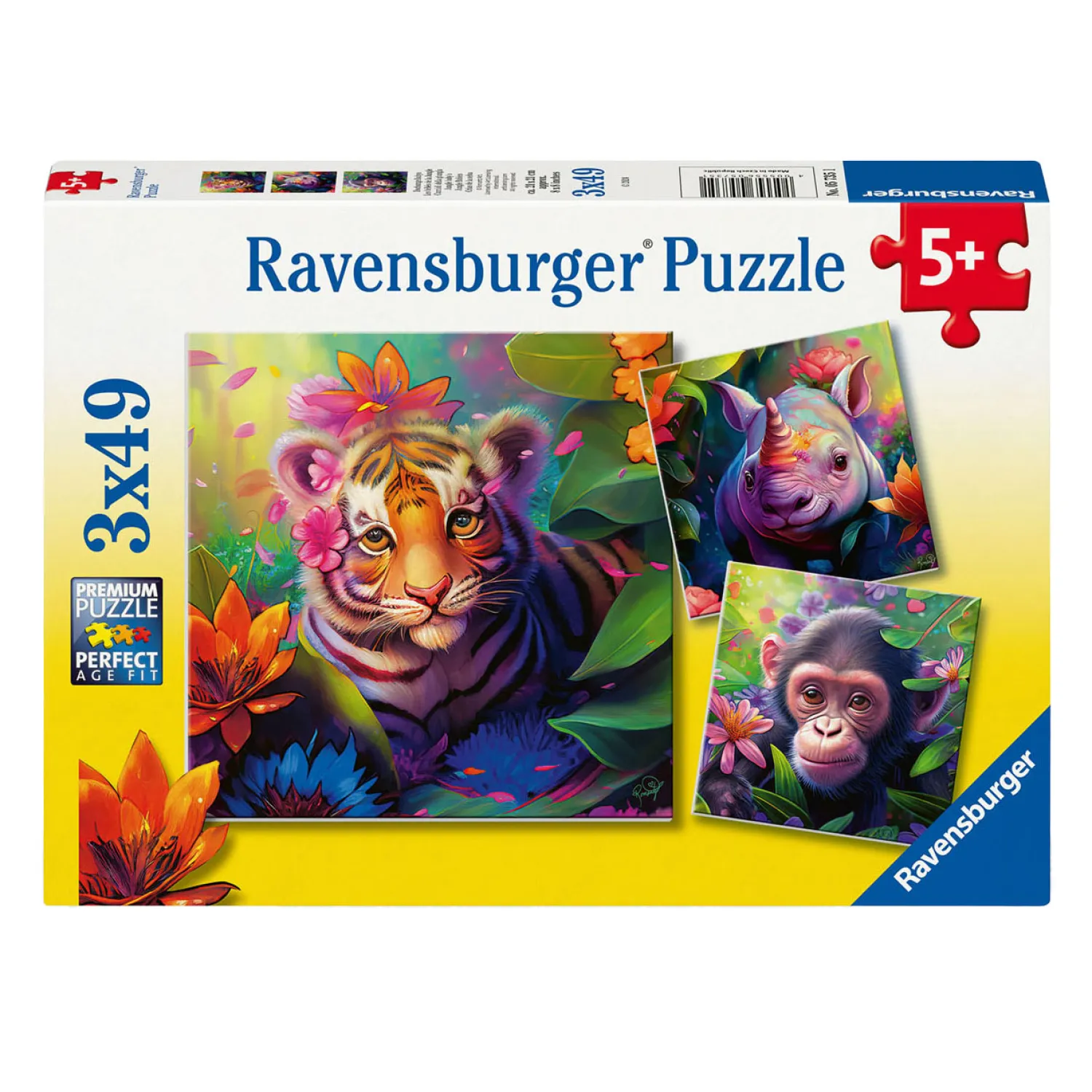 Legpuzzel Jungle Babies, 3x49st.-Ravensburger Hot