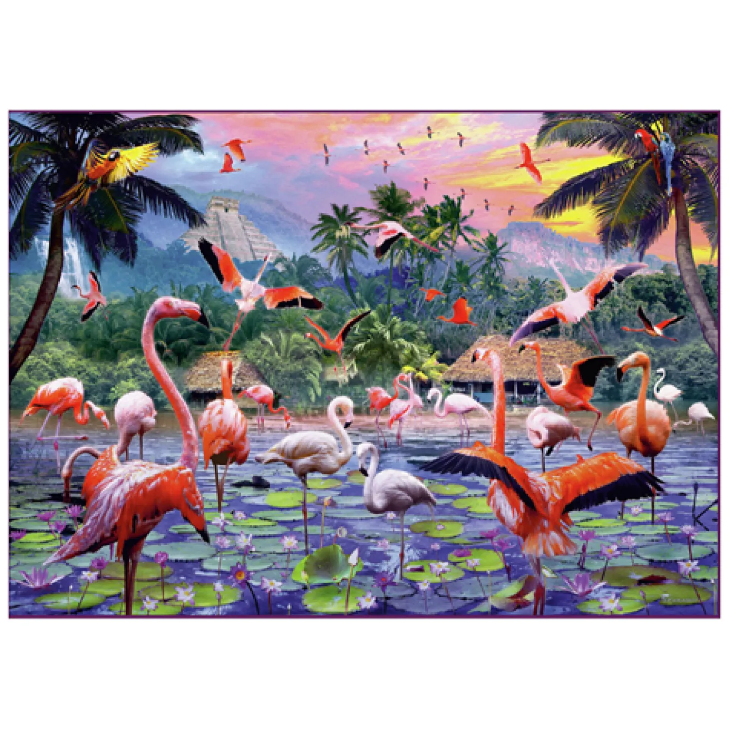 Ravensburger Legpuzzel Roze Flamingo's, 1000st. Outlet