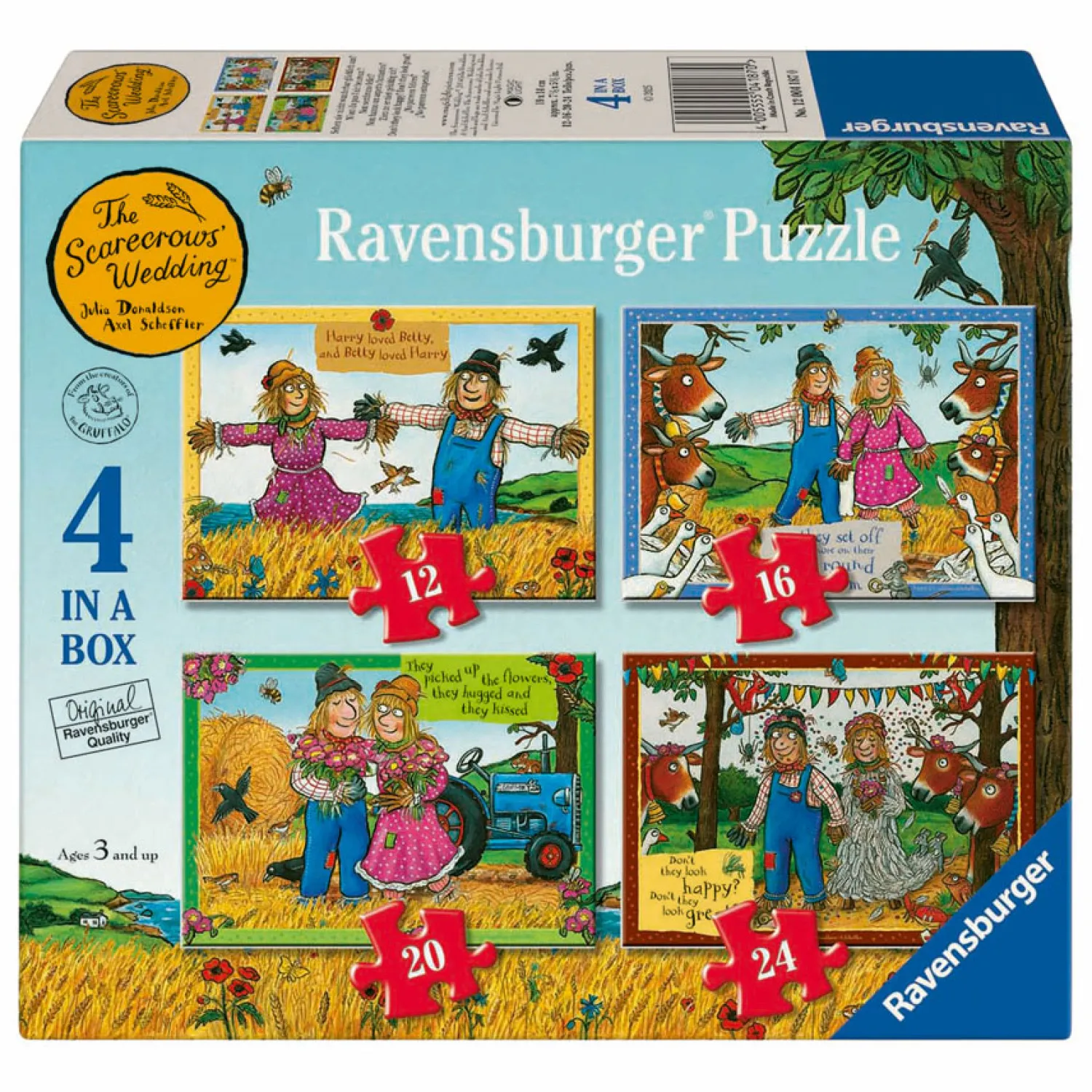 Legpuzzel Trouwerij op de Boerderij - 4 Puzzels-Ravensburger New