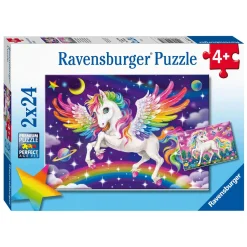 Puzzel Eenhoorn en Pegasus, 2x24st.-Ravensburger