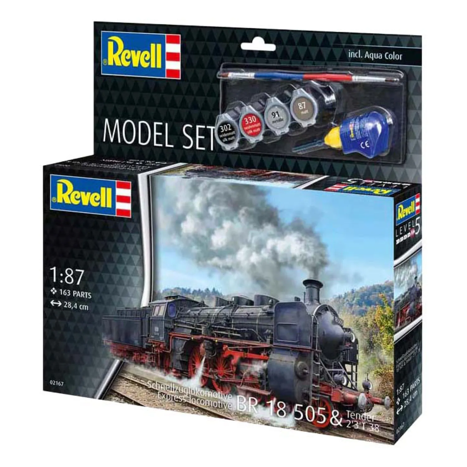 Modelbouwpakket - Schnellzuglokomotive BR18505 with Tender 1:87 - 163dlg.-Revell Best