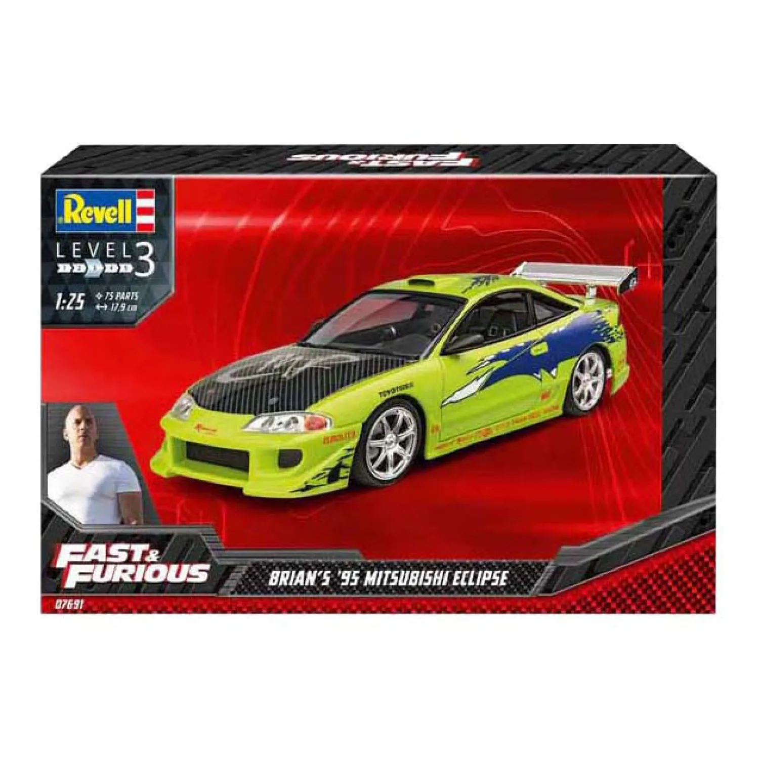 Modelbouwpakket Fast & Furious - Brian's 1995 Mitsubishi Eclipse 1:25 - 75dlg.>Revell New