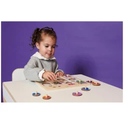 Rolf - Houten Noppenpuzzel Bloemen, 10st. Best