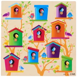 - Houten Noppenpuzzel Vogelhuisjes, 10st.>Rolf Online