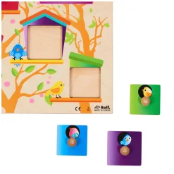 - Houten Noppenpuzzel Vogelhuisjes, 10st.><noscript><img width=
