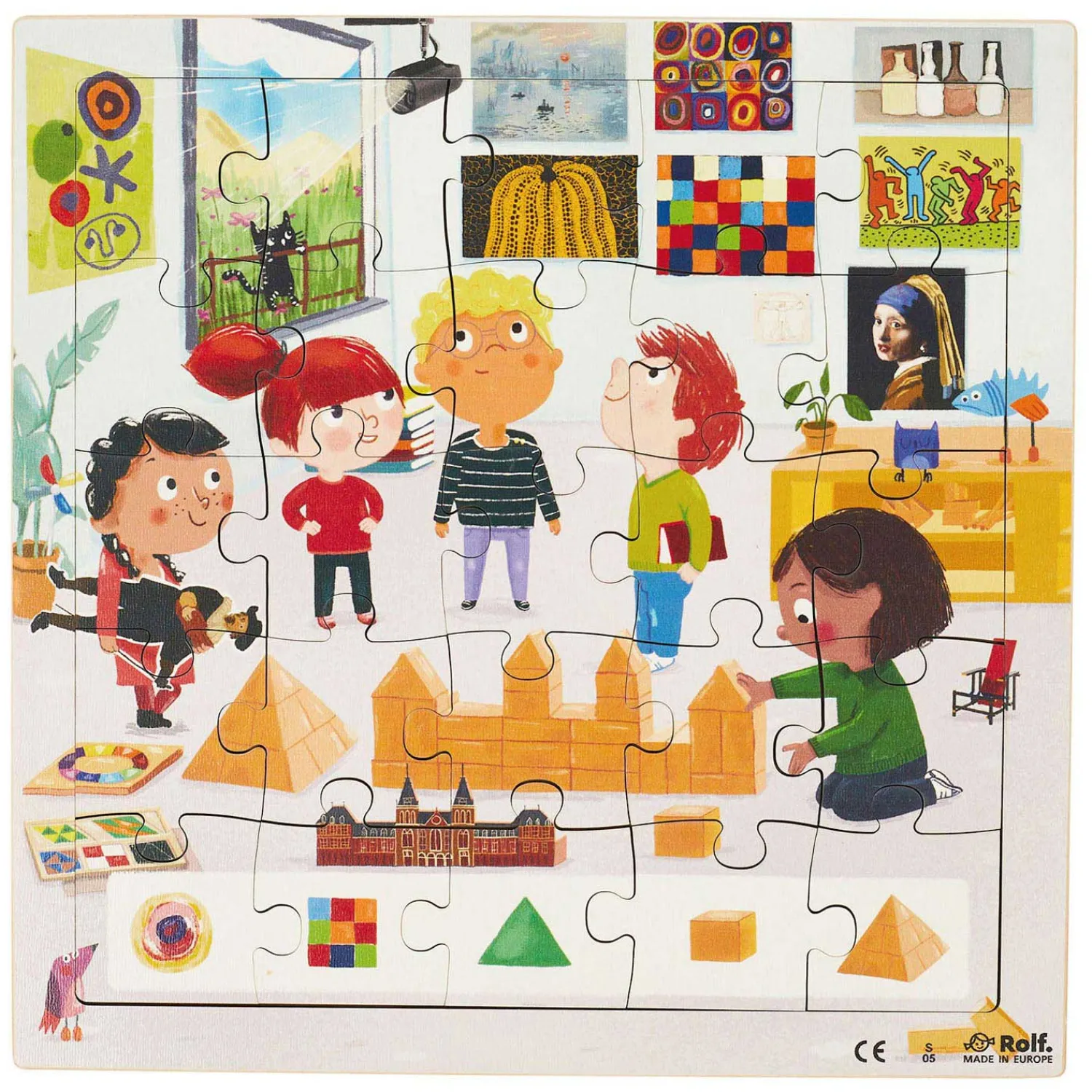 - Houten Noppenpuzzel Serie Kunst, Set van 3-Rolf Clearance