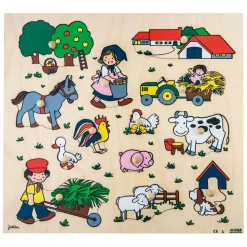 - Noppenpuzzel Hout Boerderij, 13st.-Rolf Sale