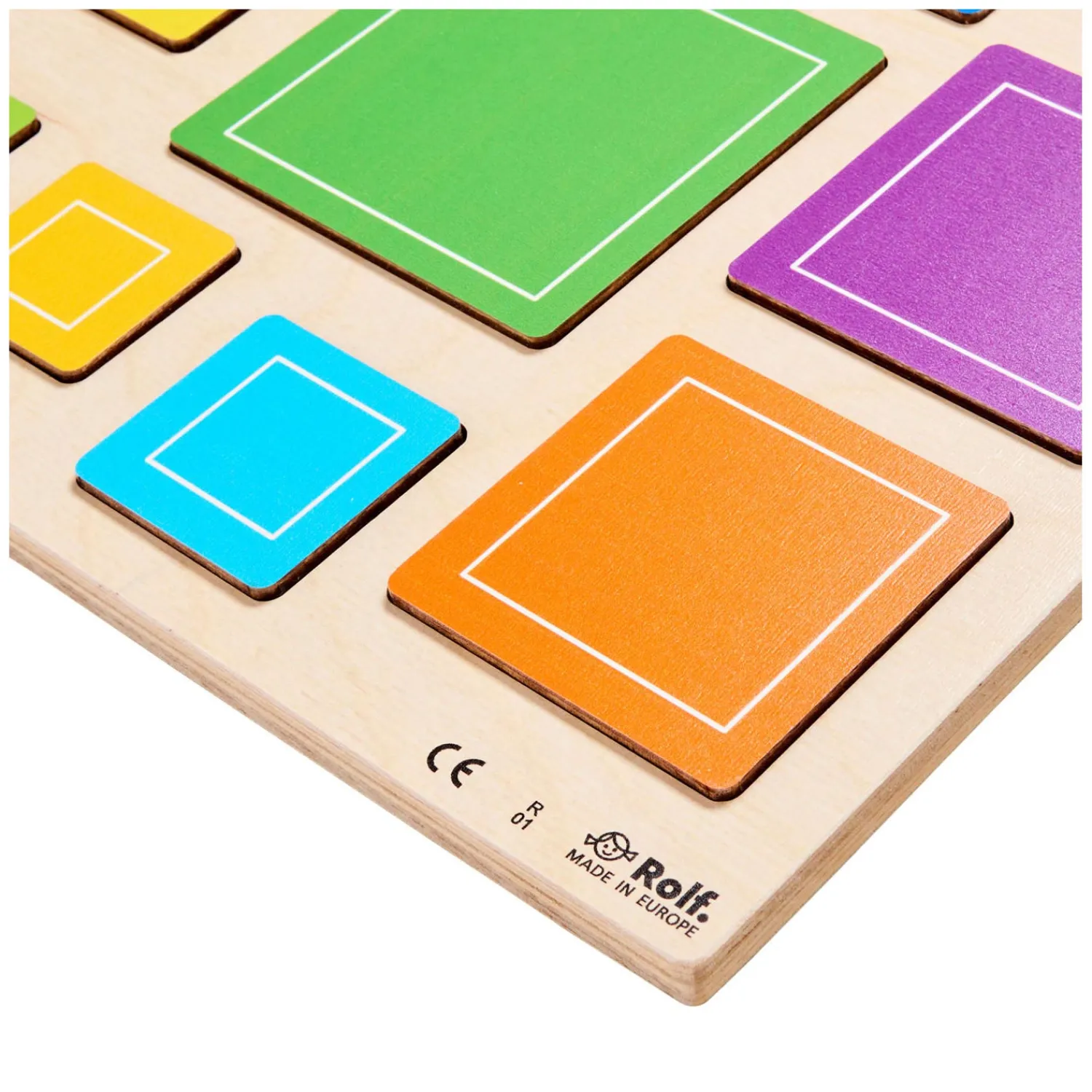 - Relief Houten Vormenpuzzel Ontdek Vierkanten, 10st.-Rolf Best