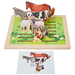 More - Houten Puzzelplank Boerderij, 8st.>Rolf Discount