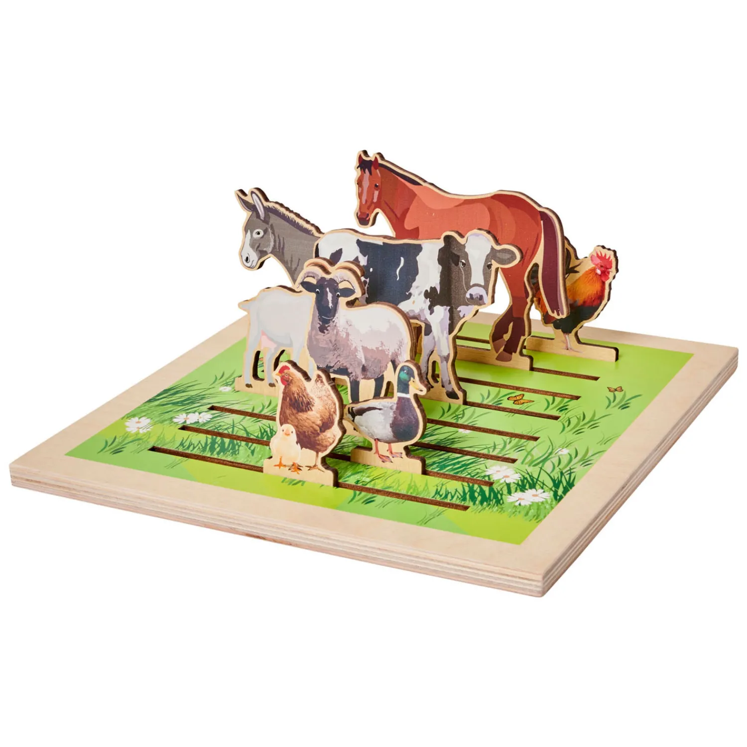 More - Houten Puzzelplank Boerderij, 8st.>Rolf Discount