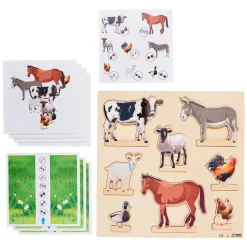 More - Houten Puzzelplank Boerderij, 8st.><noscript><img width=