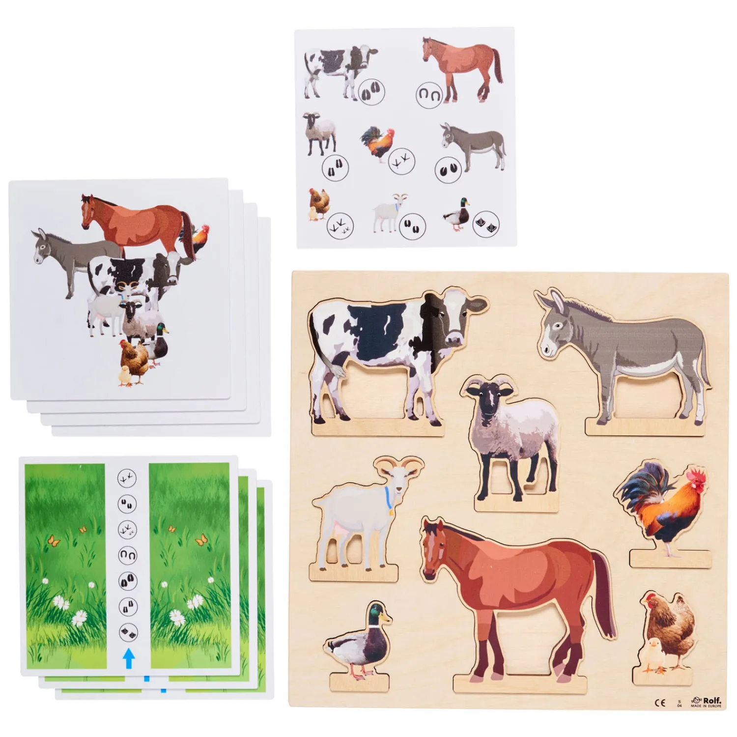 More - Houten Puzzelplank Boerderij, 8st.>Rolf Discount