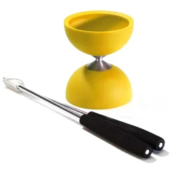 Rubber Diabolo met Aluminium Stokken - Geel>Eureka Best