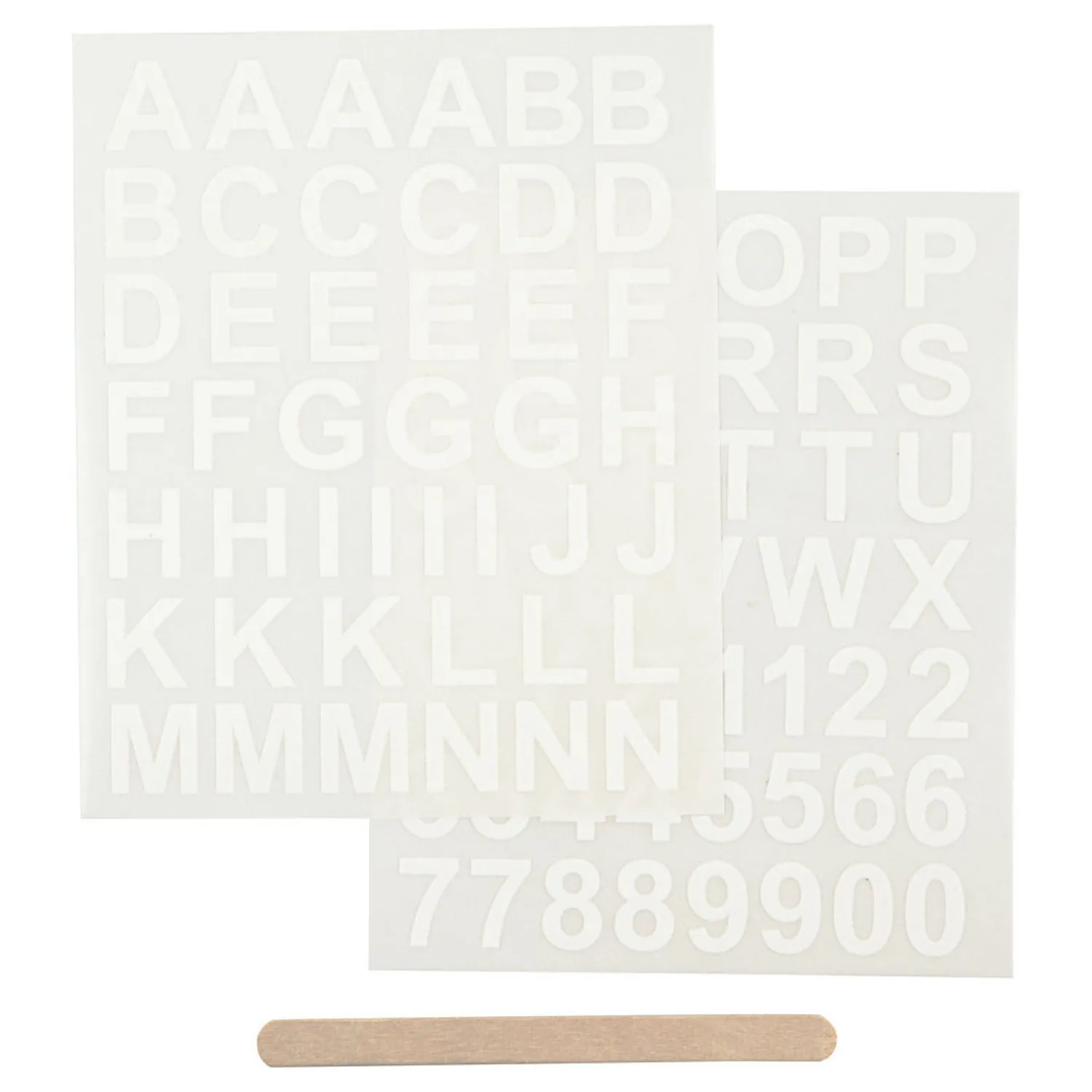 Creativ Company Rub-On Stickers Letters en Cijfers Wit, 2 Vellen Best