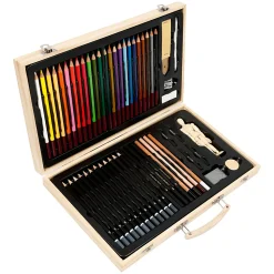 Schets en Tekenset in Houten Koffer-Creativ Company Online