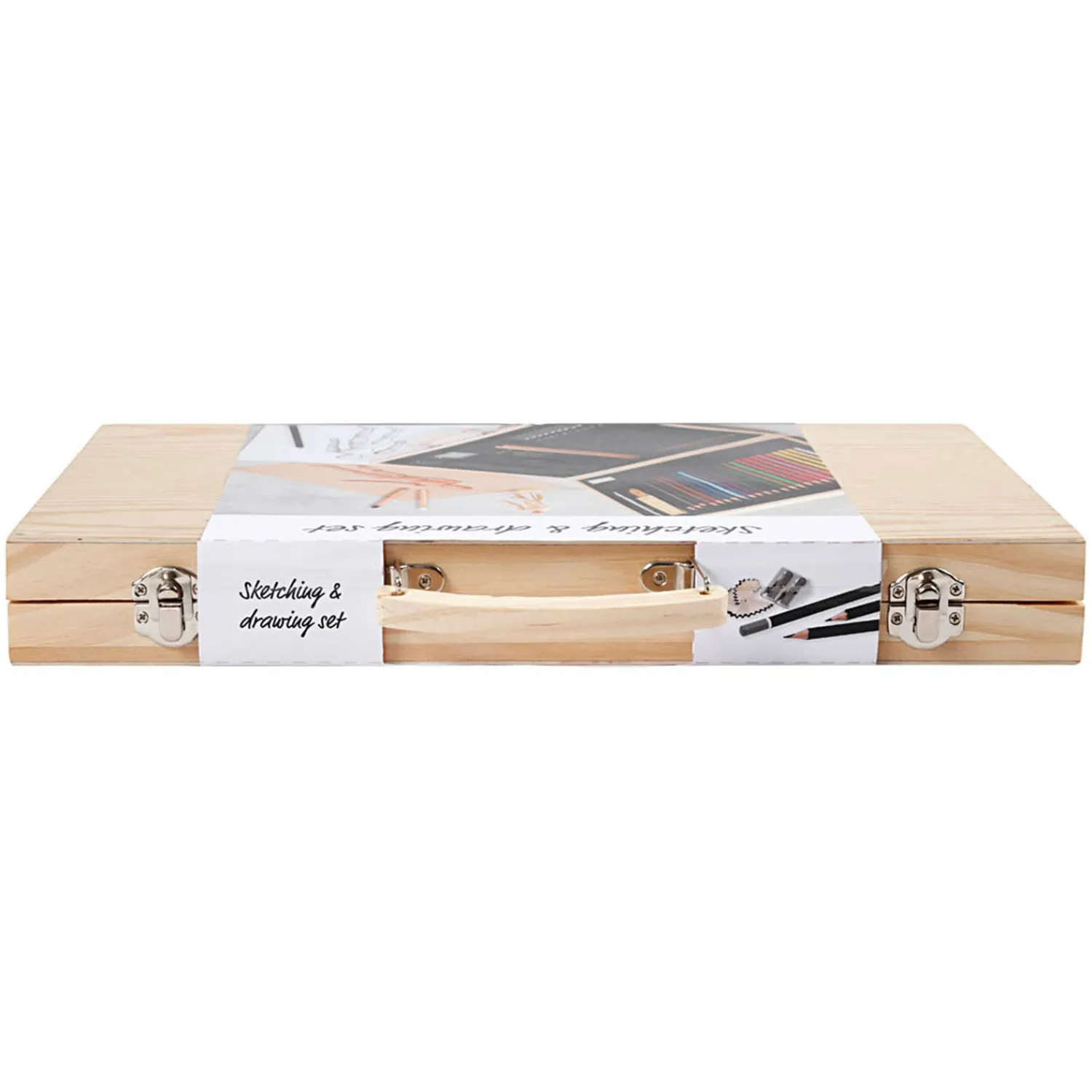 Schets en Tekenset in Houten Koffer-Creativ Company Online