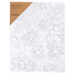 Schildercanvas met Print Bloemen - 24x30cm-Creativ Company Sale