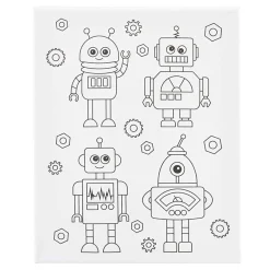 Schildercanvas met Print Robots - 24x30cm-Creativ Company New