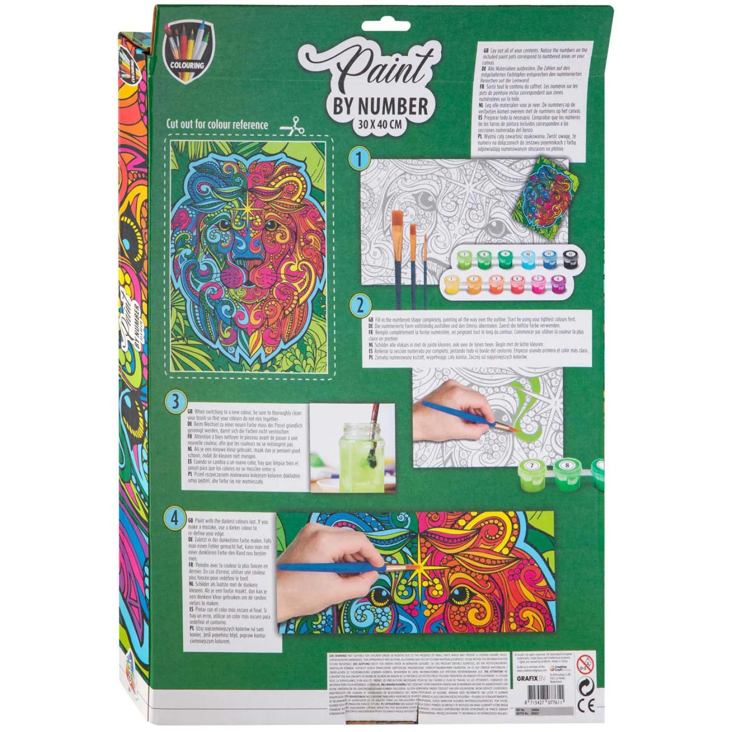 Grafix Schilderen op Nummer Canvas - Leeuw Online