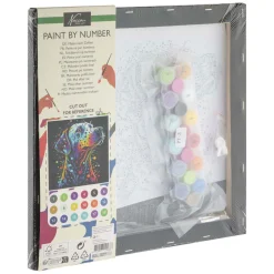 Schilderen op Nummer Zwart Canvas Hond, 30x30cm-Creative Craft Group New