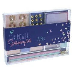 Schrijfwarenset Goud/Paars, 22dlg.> New