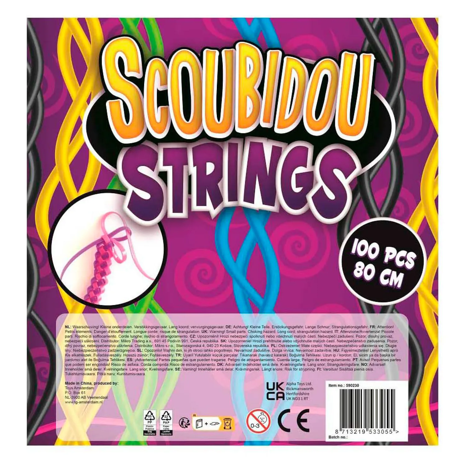 Scoubidou Knooptouwtjes 80cm, 100st.> New