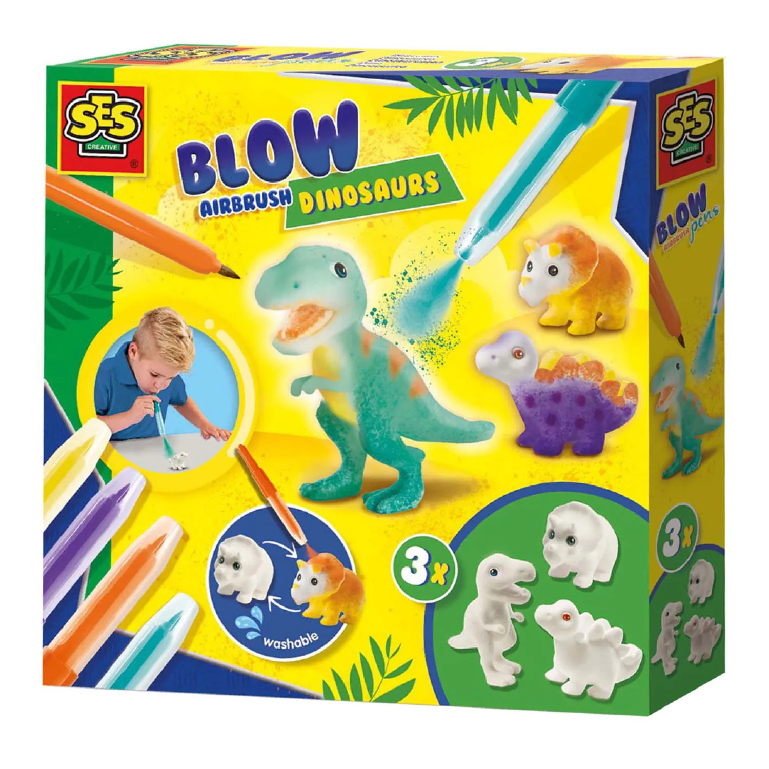 SES Blow Airbrush Pens - Dinosaurussen, 3st. Outlet