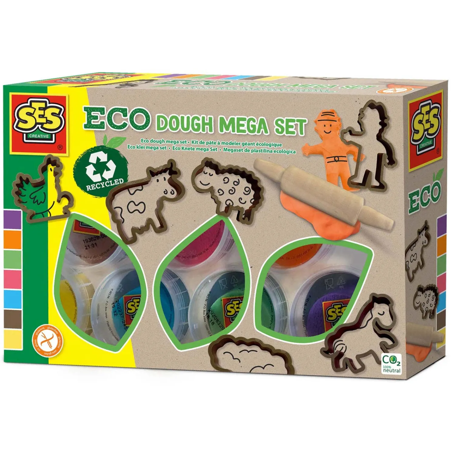 ECO Klei Mega Set - 7 Kleipotjes>SES Discount
