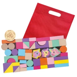 Houten Bouwblokken Eenhoorn, 52st.-SES New