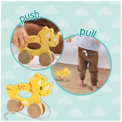 Houten Trekdier 2 in 1 - Triceratops-SES New