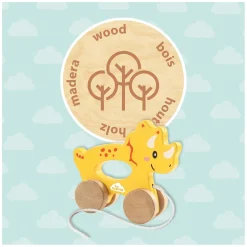 Houten Trekdier 2 in 1 - Triceratops-SES New