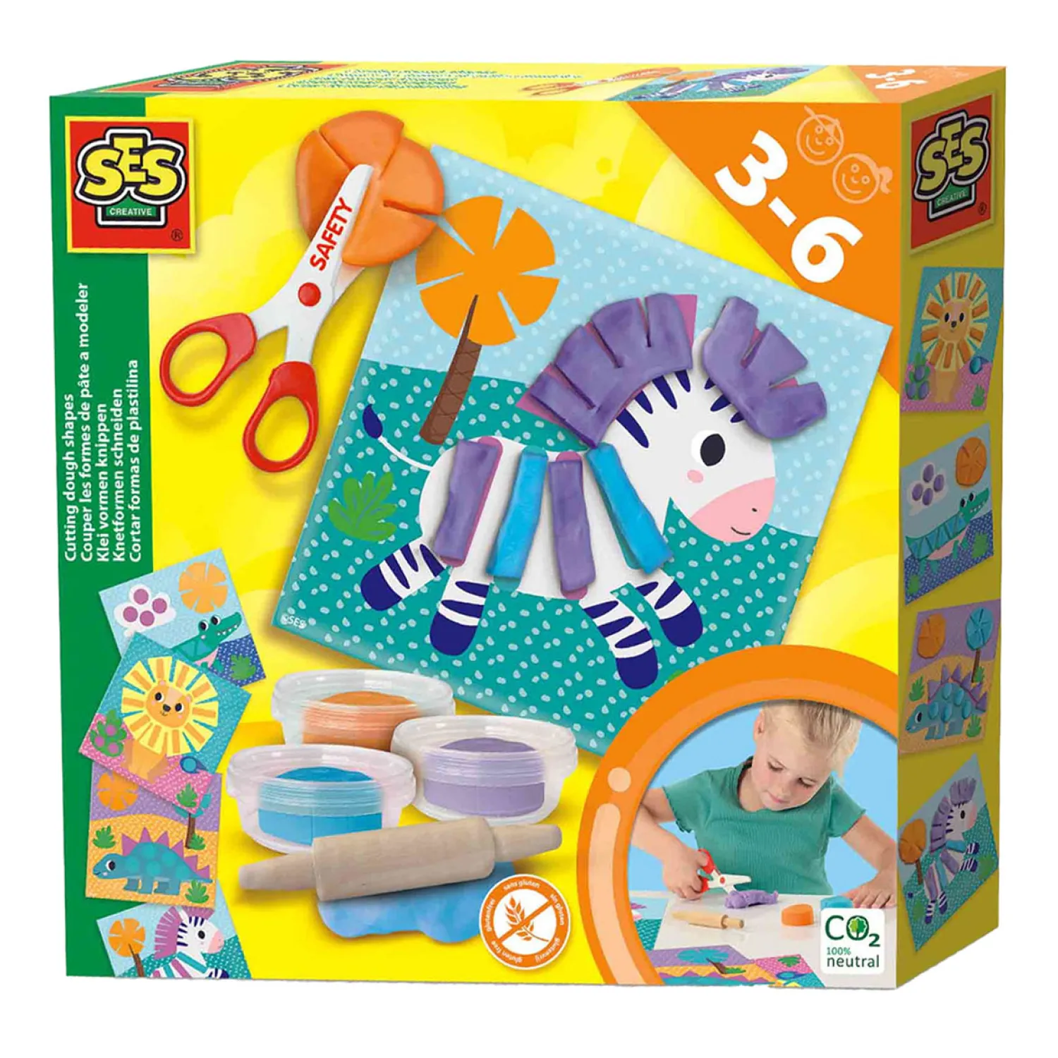 Klei Vormen Knippen - 3 Kleipotjes>SES Discount