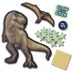 Mega Glowing T-Rex World Muurstickers>SES