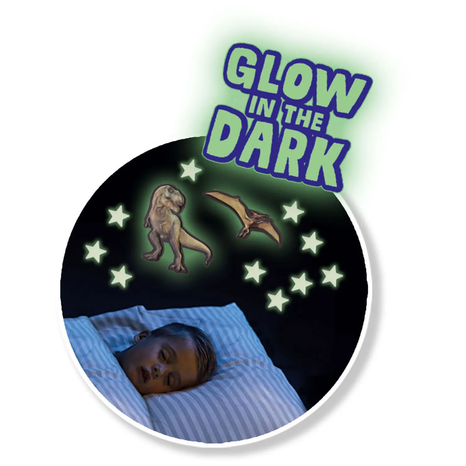 Mega Glowing T-Rex World Muurstickers>SES