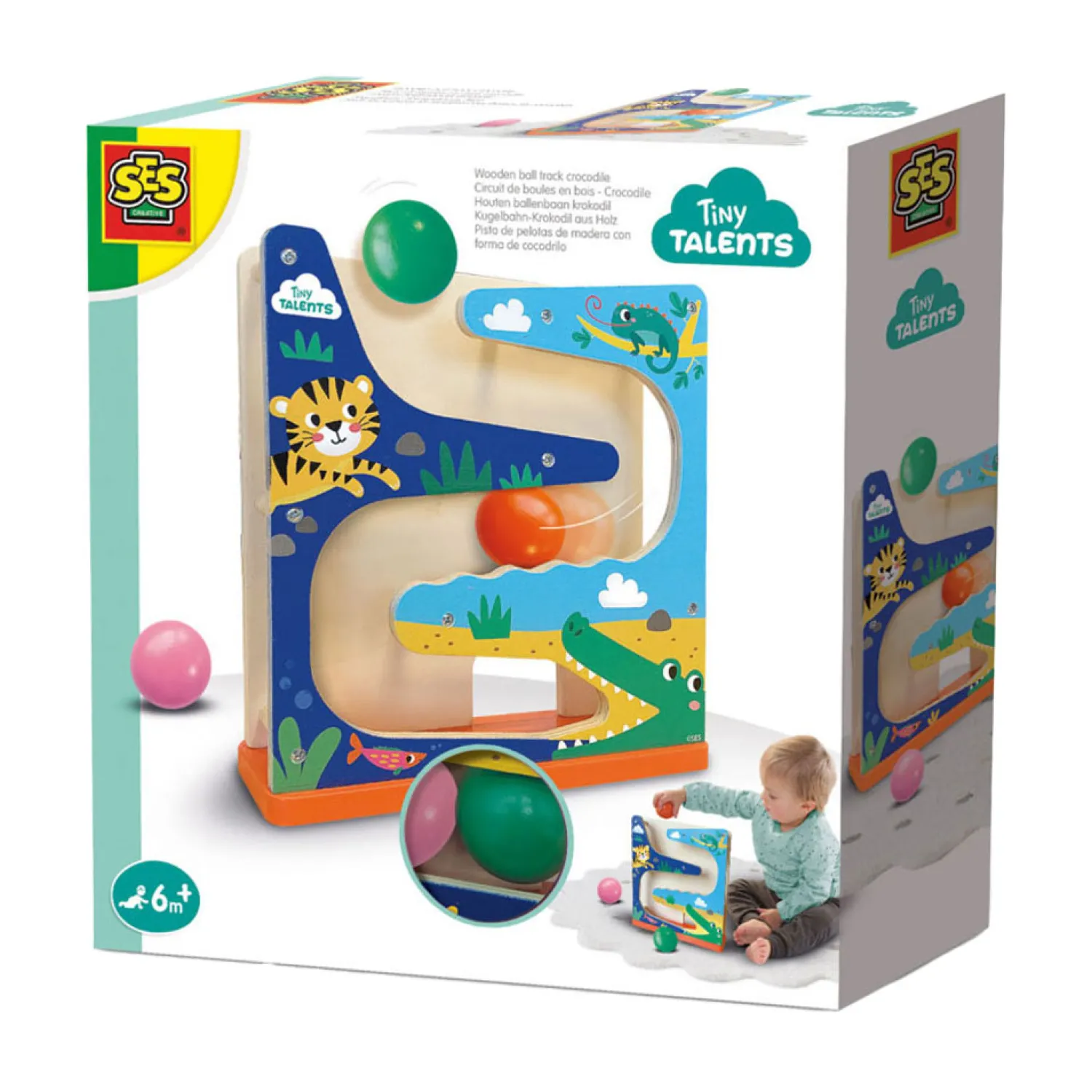 Tiny Talents Houten Ballenbaan Krokodil>SES Clearance