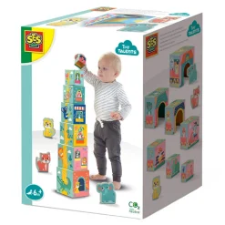 Tiny Talents Stapelblokken Toren met Dieren Figuren>SES Discount
