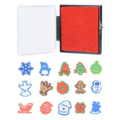 Set Kerststempels met Stempelkussen, 9dlg.- Online