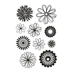 Creativ Company Silicone Stempels Bloemen, 1 Vel Outlet