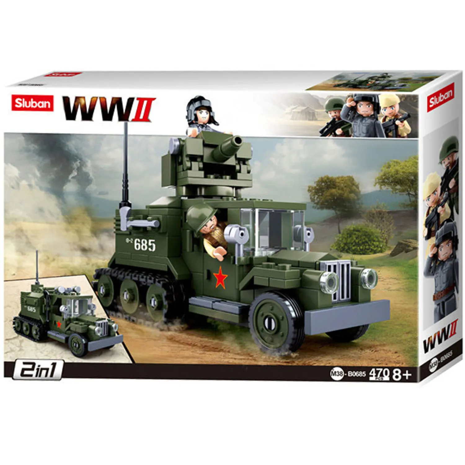 WWII - GAZ Geallieerde Half-Track 2in1 - 470dlg.>Sluban Discount