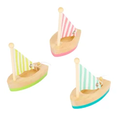 - Badspeelgoed Houten Zeilboten, Set van 3-Small Foot Clearance