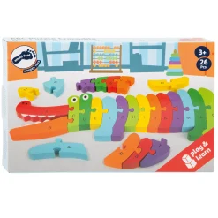 - Houten ABC Krokodil Puzzel, 26dlg.>Small Foot