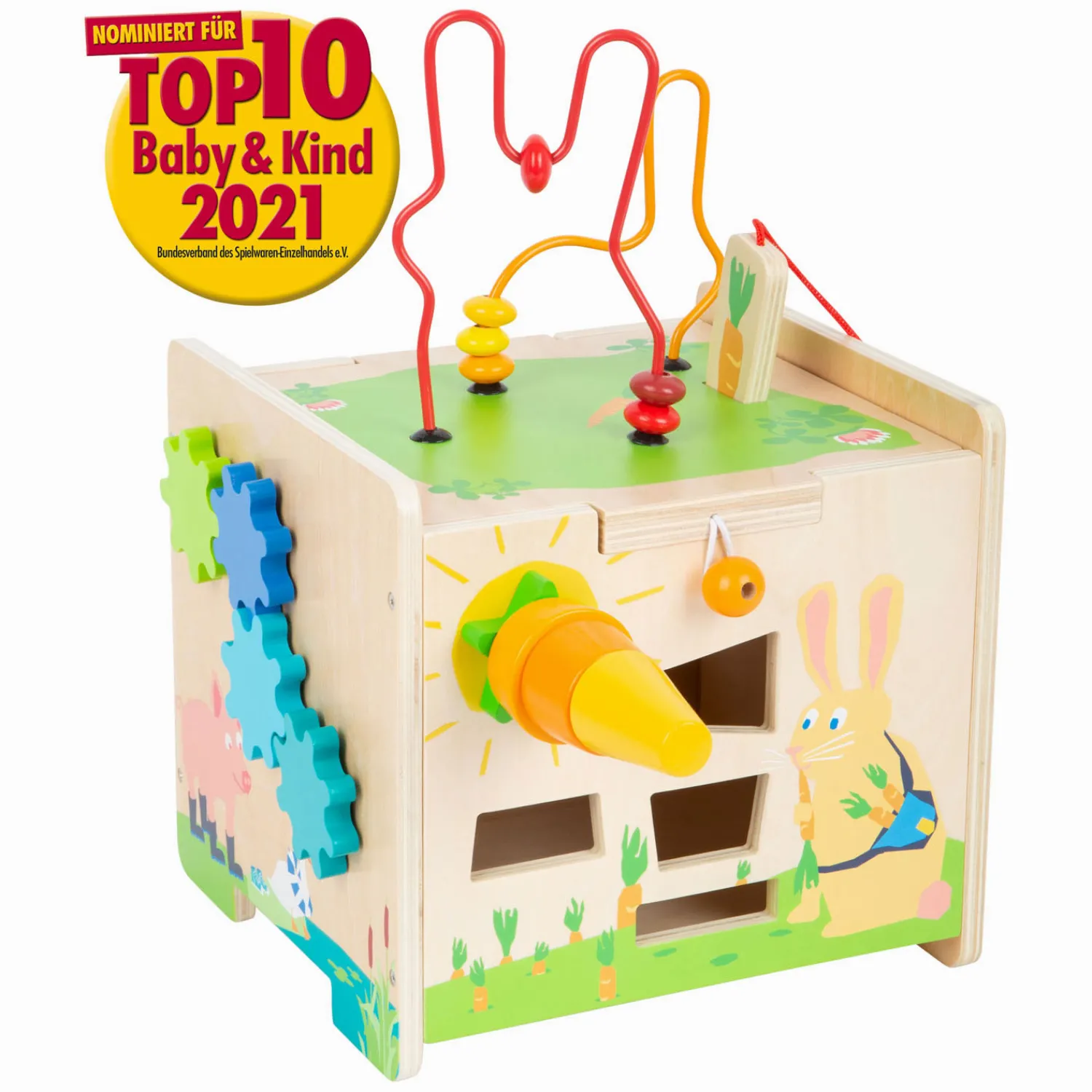 - Houten Activiteitenkubus en Motoriekspiraal Konijn>Small Foot