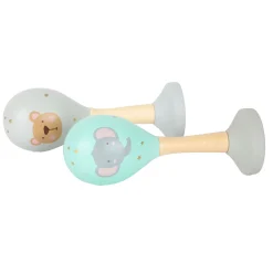 Small Foot - Houten Baby Rammelaar Maracas Dier, Set van 2 New