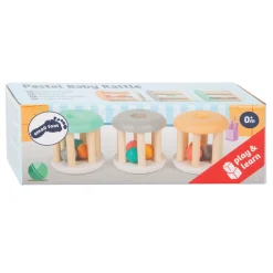 Small Foot - Houten Baby Ratel Pastel, 3st.