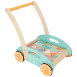 - Houten Baby Walker Loopwagen met Blokken Pastel, 35dlg.-Small Foot Online