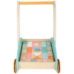 - Houten Baby  Walker Loopwagen met Blokken Pastel, 35dlg.-Small Foot Online