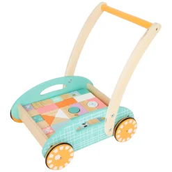 - Houten Baby  Walker Loopwagen met Blokken Pastel, 35dlg.-Small Foot Online